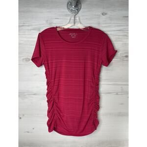 Eddie Bauer Shirt Womens Small FREEDRY Ruched Short Sleeve Lightweight Athletic